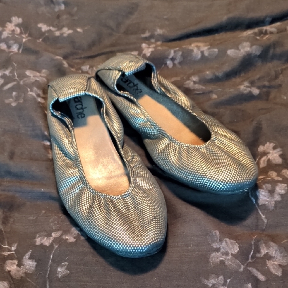 Arche Metallic Black Ballet Flats